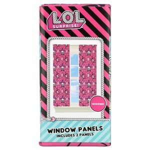 L.O.L. Surprise! Kids 2 Piece Light Filtering Bedroom Curtain Set, 63" Length, P